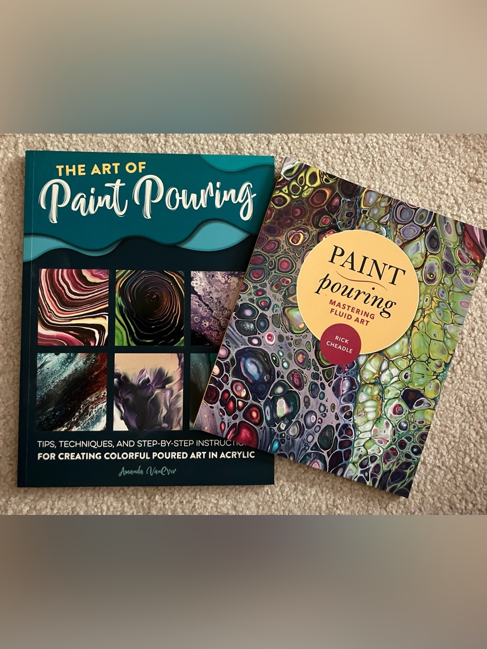 Lot of 2 Paint Pouring Softcover Books
